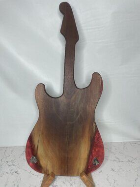 "Guitar"-Erie Board (Fender Stratocaster Charcuterie Board w/ Red Epoxy)